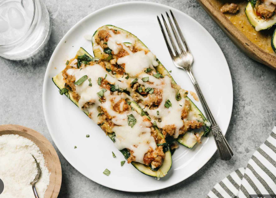Spinach and Feta Stuffed Zucchini